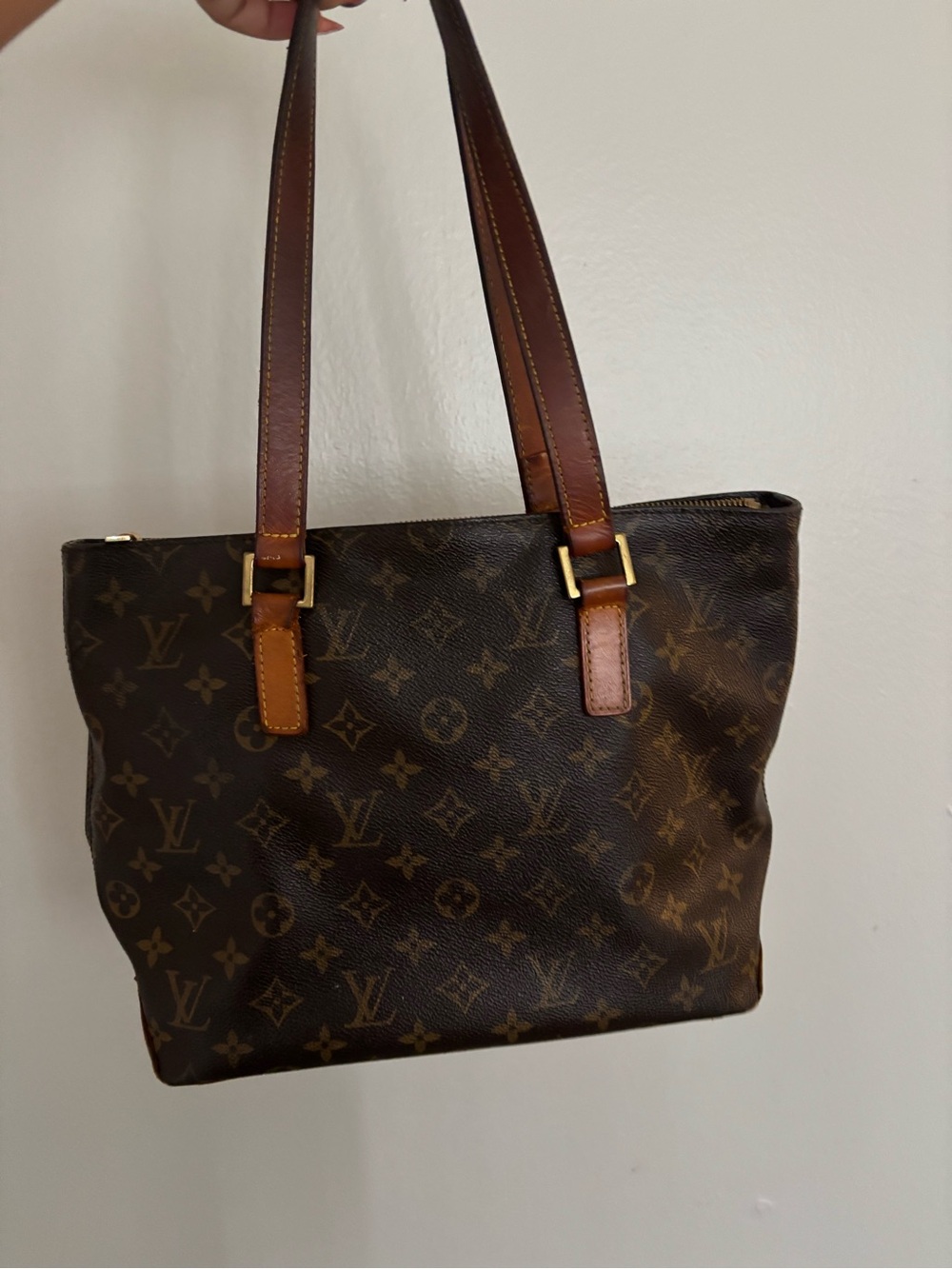 Louis Vuitton Monogram Canvas Shoulder Tote in Brown and Tan